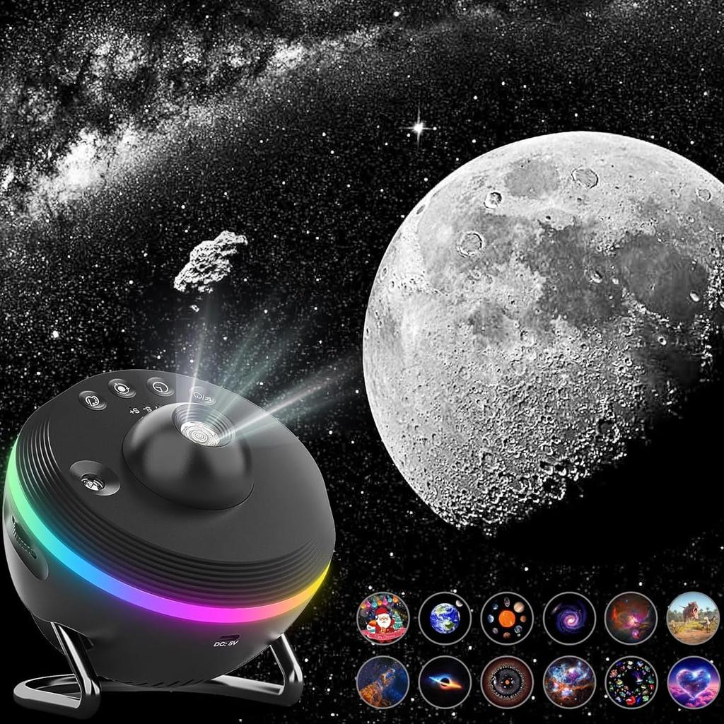 Galaxy Projector Planetarium Meteor Mode Silent Home Star Projector Light for Projecting Starry Bodies Includes 13 Film HD 3D Effect Timer Rotation