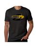 Manta A Men's Casual Graphic T-Shirt- Black with Yellow Vintage Car Print