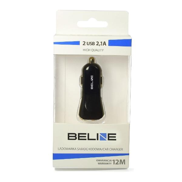 Ładowarka samochodowa 2,1A Beline 2xUSB Czarna