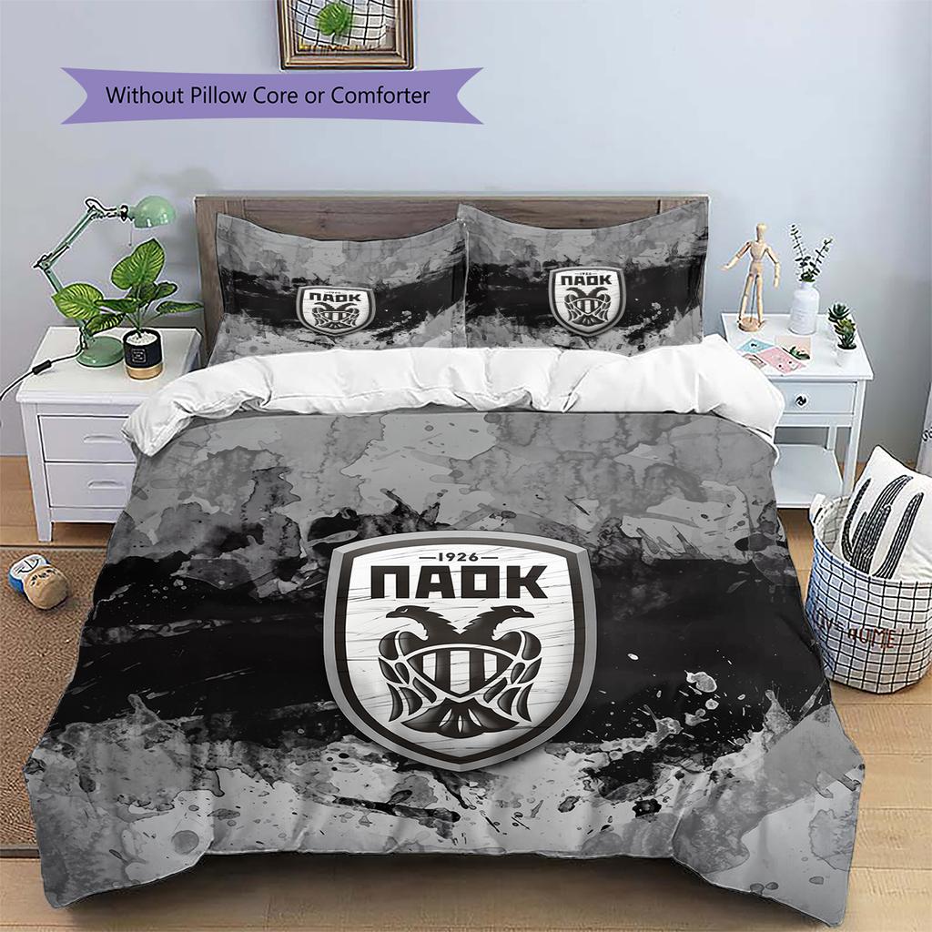 Biancheria da letto con motivo PAOK FC Decorazione per la casa Regalo di compleanno (1 * copripiumino + 2 * federa, senza nucleo)