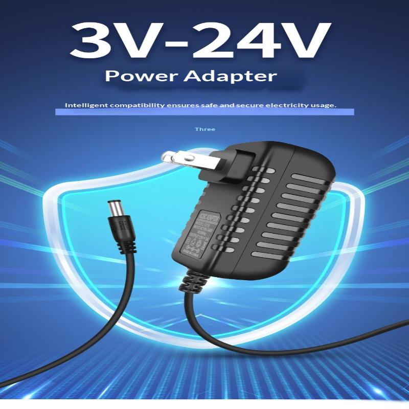 Adattatore di Alimentazione CC 12V 3A Ingresso CA 100-240V Caricatore Adattatore Switching Universale Spina Convertitore per Telecamera CCTV DVR NVR LED