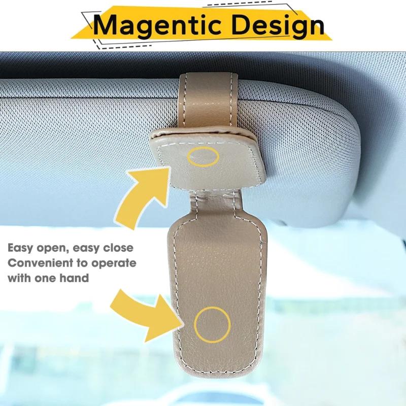 Auto Sonnenblende Sonnenbrillen Rahmenhalter Auto Aufbewahrungskoffer Magnetischer Sonnenbrillenhalter Rechnungen Ticket Kartenclip Brillenhalter Ständer