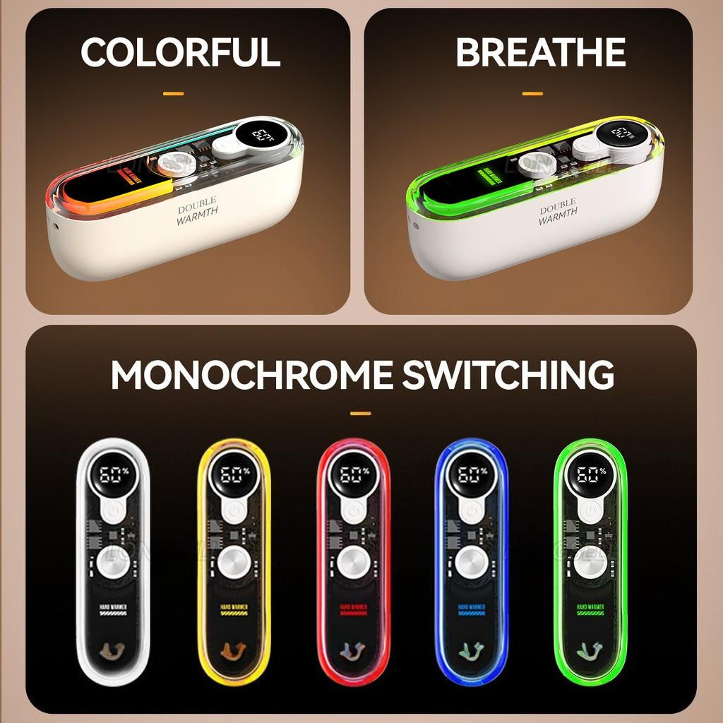 10000mAh Hand Warmer Detachable Hand Warmer USB Charging Portable Warm Hands Treasure Creative Colorful Light