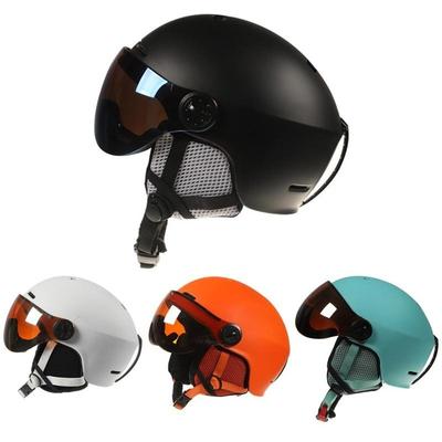 Kask narciarski gogle daszek mężczyźni kobiety kask snowboardowy Moto skuter śnieżny deskorolka kask ochronny narciarski sprzęt ochronny