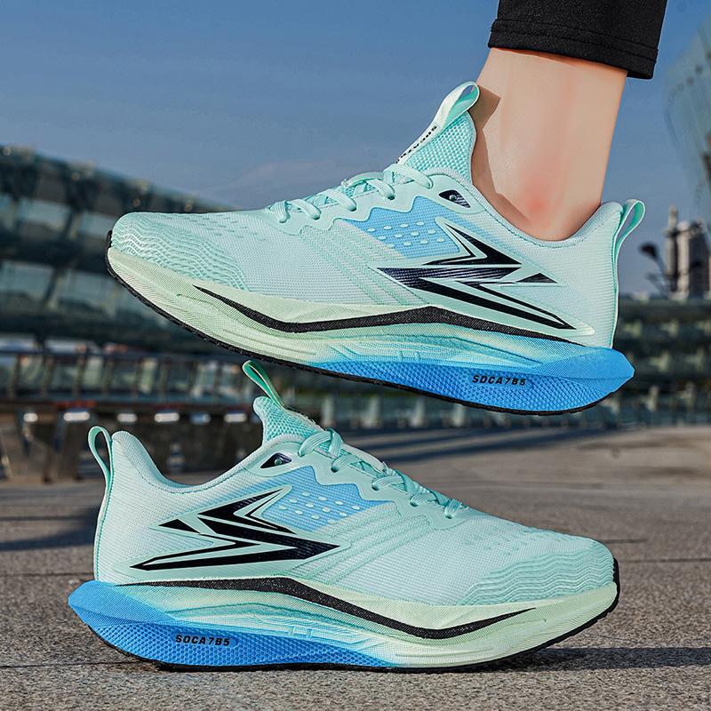 Men Sports Speciality Marathon Running Shoes Carbon Board Breathable Lightweight Women's Comfortable Athletic Nonskid Cushion Stability Sneakers