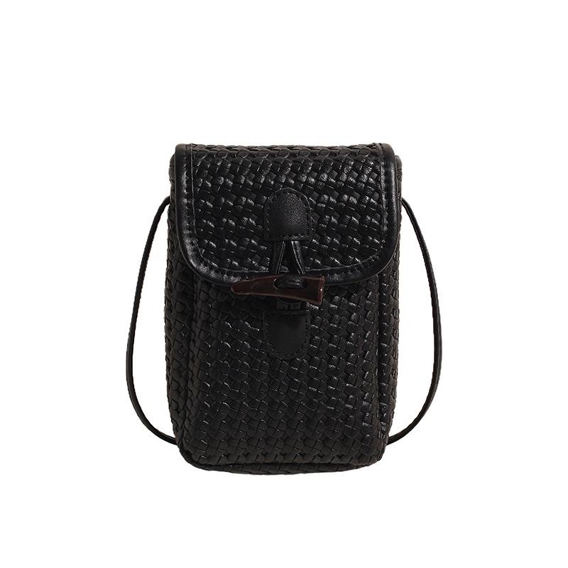 

Новая женская сумка, модная плетеная сумка через плечо. чёрный