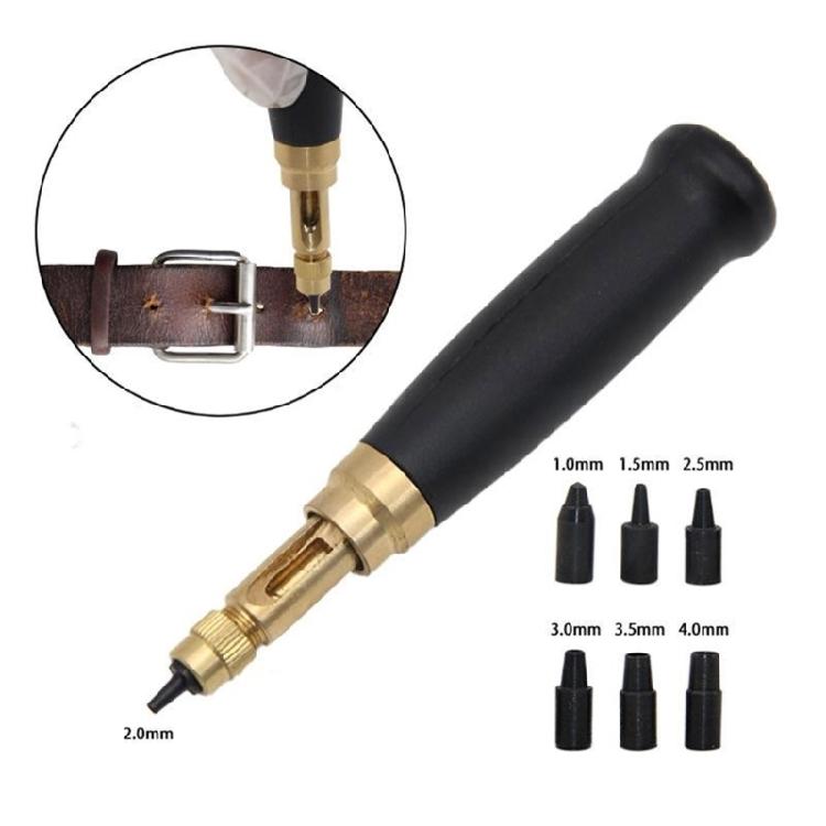 Belt Punch Tool Elliptical Shape Designs Comfortable Handle for Holes In Leather Crafting Repair Supplies