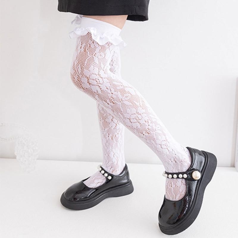Classical Solid Color Over Knee Length Socks for Kids Soft Nylon Long Tube Socks for Party Outfits and School Event