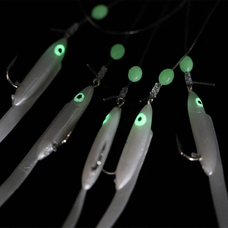 Luminous Fishing Rigs Fishing Baits Rigs, Fish Skin Sea Rigs, Glow Fishing Beads for Freshwater and Saltwater