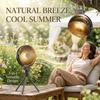 3-in-1 Tactical Camping Fan 1200mAh Battery Powered 4 Speeds 360° Rotation Outdoor Air Cooler with Warm Light for Travel BBQ