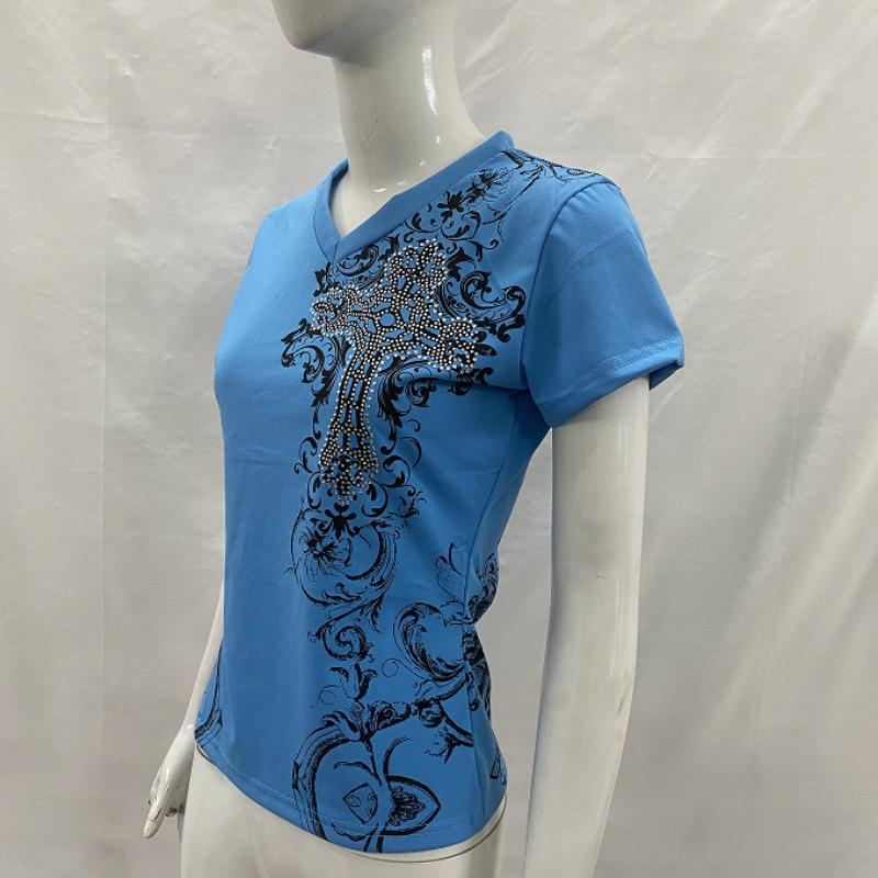 European and American Summer Fashion Printed Gothic Women's Short sleeved T-shirt