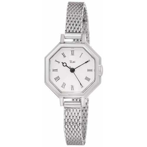 

Seiko Watch Riki Octagonal Classic Watch, featuring a Riki Watanabe-designed Octagonal clock motif and vintage glass, AKQK454, Women s, Silver
