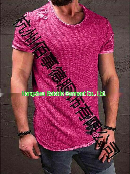 

Men s Summer Casual Ripped T-Shirt - 5 Colors L розы красного