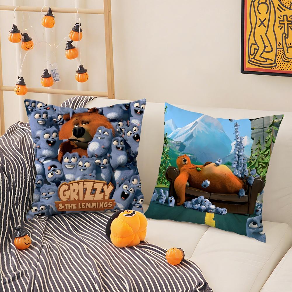 Lu Xika Chen Unisex Grizzy And The Lemmings Tabodi Pillow Case Linen Cushion Covers For Decorative Sofa Home Pillows Case Car Chair Pillows Cases