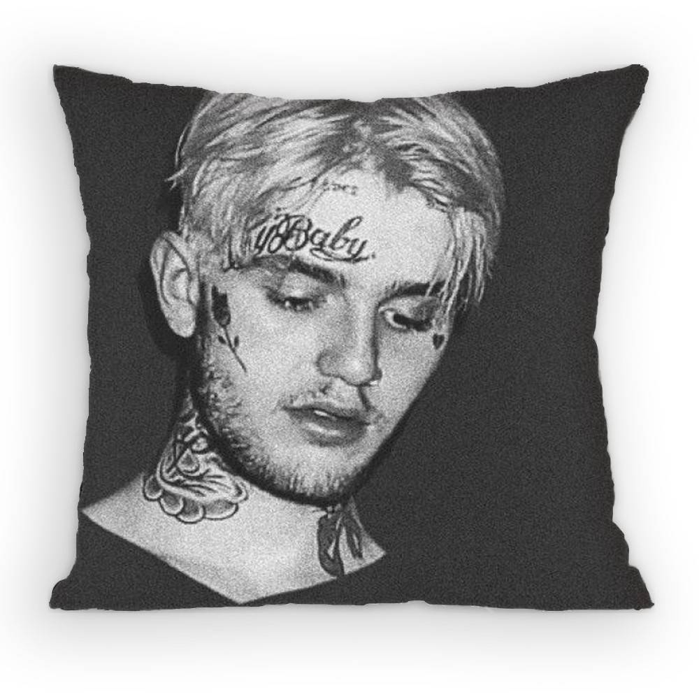Rapper LLil Peep Hellboy Pillow Case Antidustmite Pillowcase Invisible zipper silky short plush Sofa cushion cover
