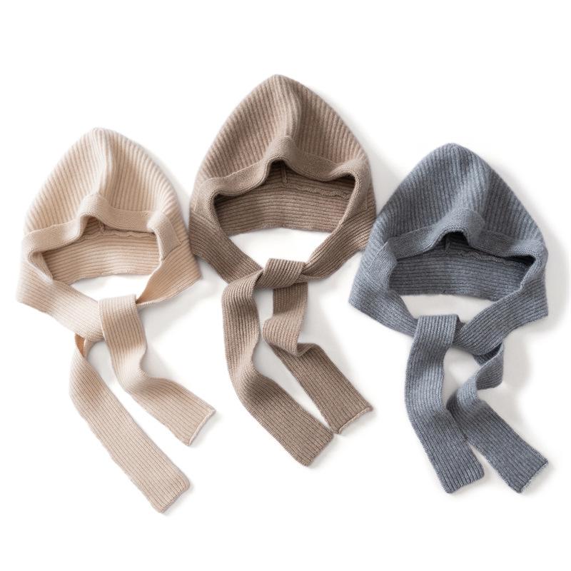100% Pure Cashmere Women's Ribbed Knit Hat and Scarf Set - Stylish, Warm, Solid Color
