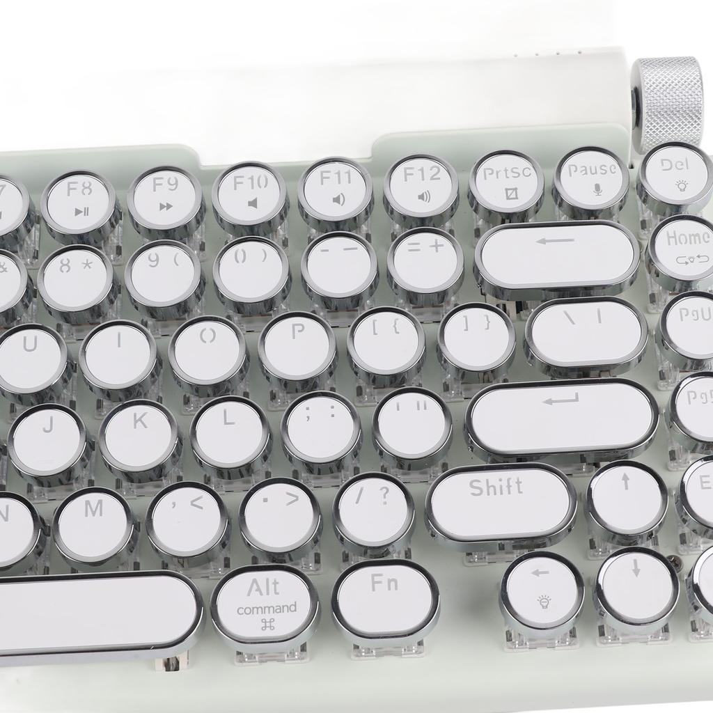 Clavier Mécanique 83 Touches Contrôle par Bouton Rotatif Touches Rondes Ergonomique Plug and Play 3 Modes Clavier Sans Fil pour Téléphone Ordinateur Portable