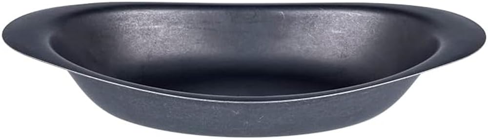 Black Vintage Inox Curry Plate A, Made in Japan, BLACKVINTAGEINOX, Ideal for Cafes, Restaurants, and Kitchens, Deep Plate, Stainless Steel with Aged