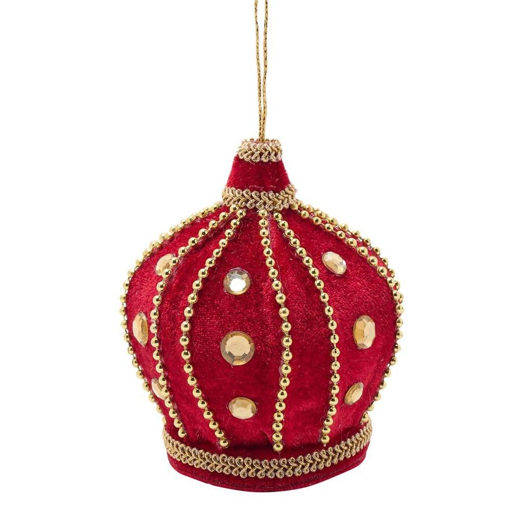 The Seasonal Gift Co. Velvet Crown Hanging Decoration