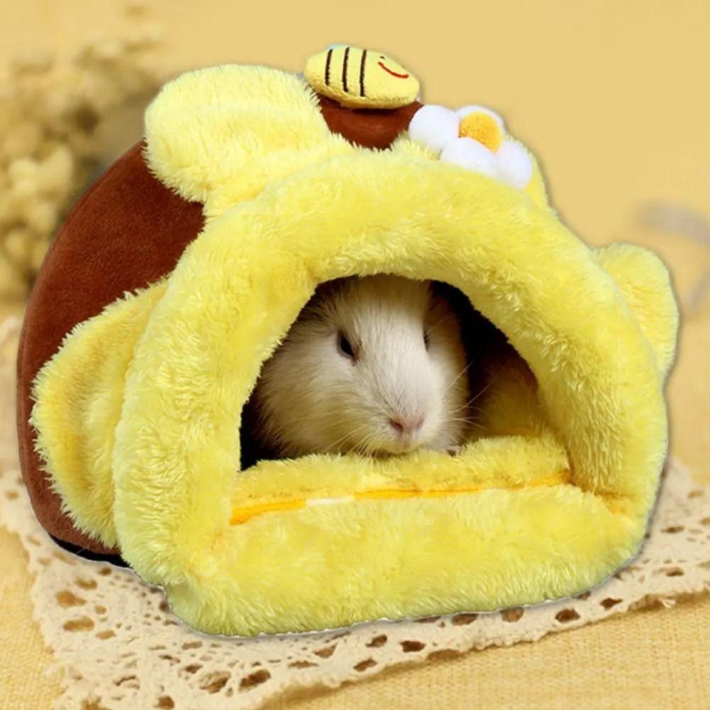 

Soft Honeypot Shape Hamster Cotton Nest Honeypot Shape Winter Hamster Bed Cage Indoor