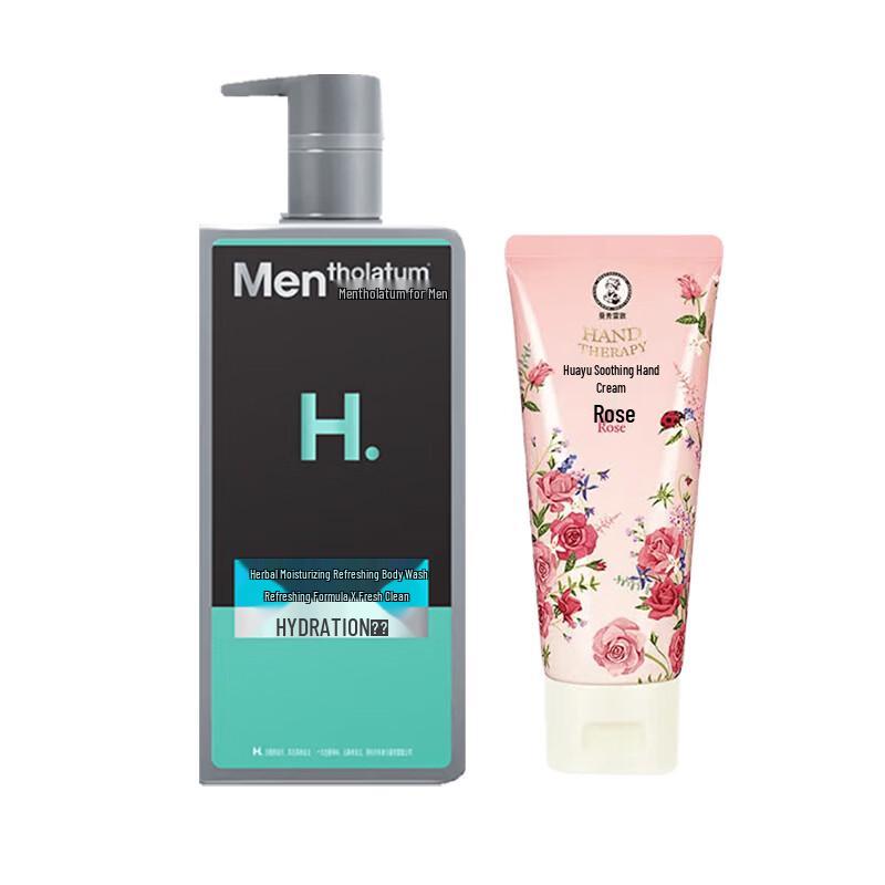 Набор: Освежающий гель для душа Mentholatum Men s и крем для рук с розой