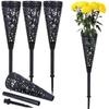 1/2/4 Stück Gedenkfriedhofsvasen mit Erdspieß Grabblumenhalter Outdoor Grabstein Dekoration Künstliche Blumen für Gräber