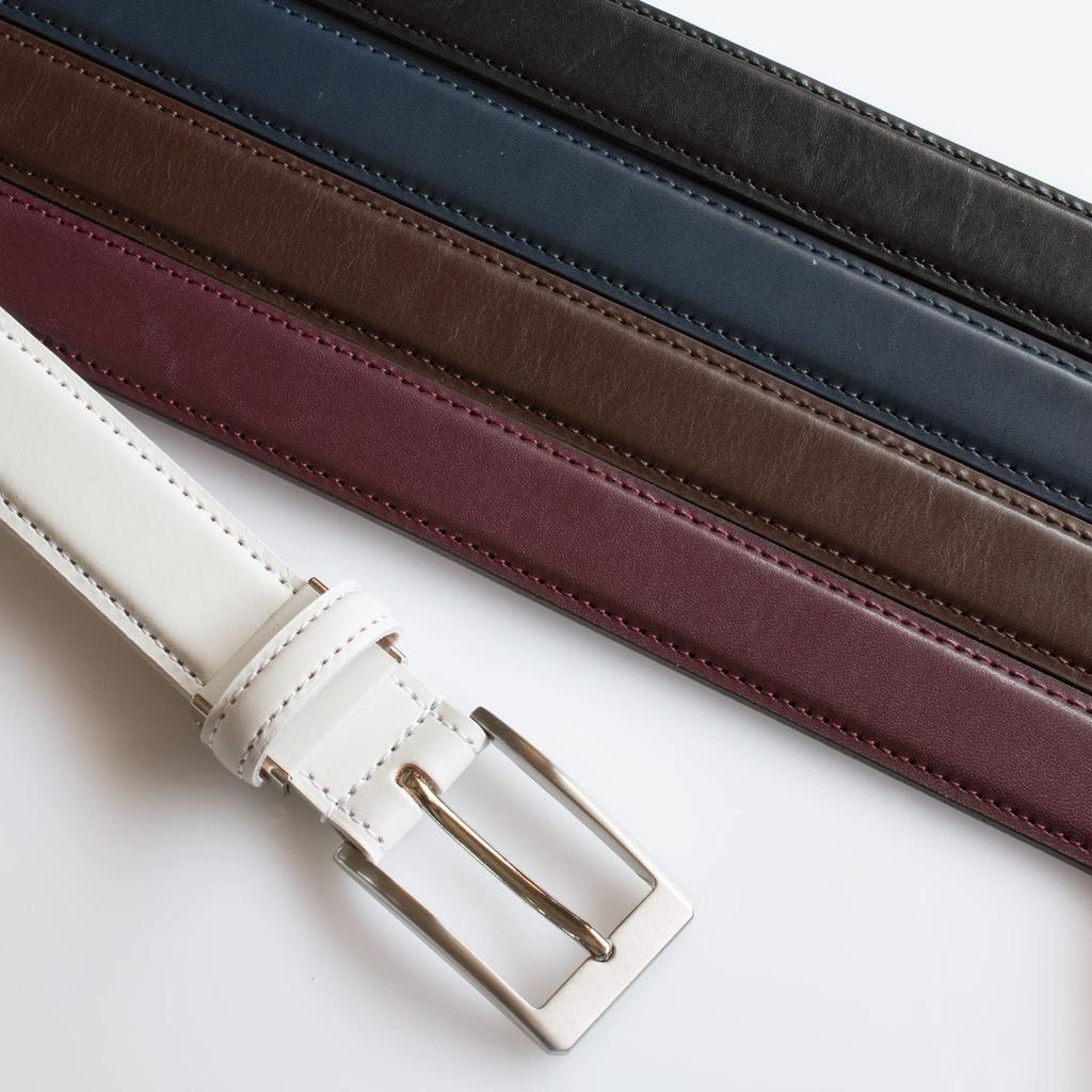 TAVARAT Business Genuine Made In Adjustable Himeji Leather Men's Belt, 30mm, Leather, Japan, Size, (Wine)