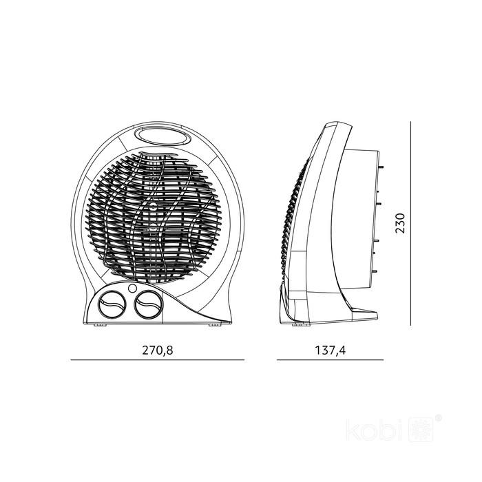 2000 W White Fan Heater
