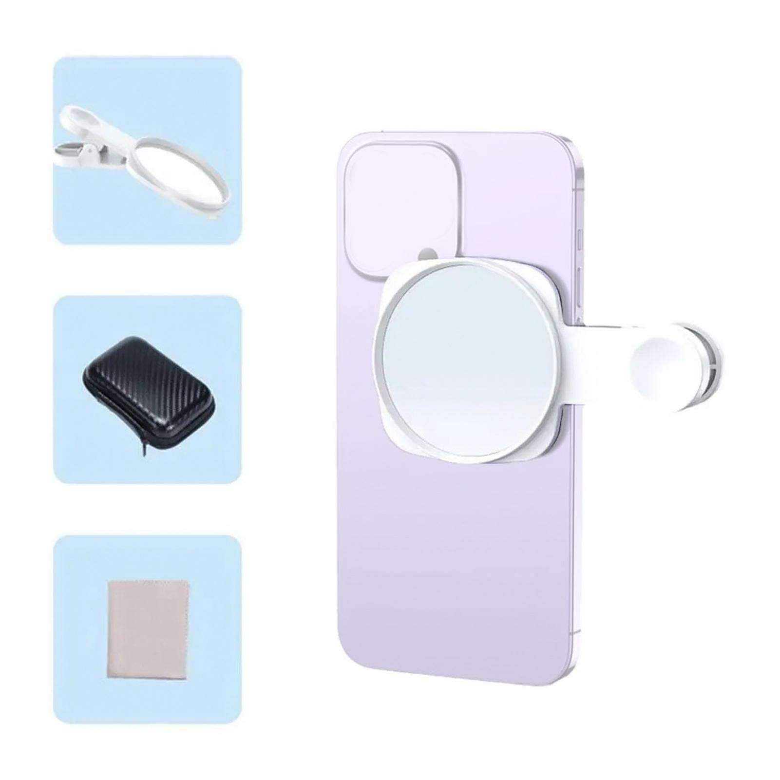 

Selfie Mirror Compact Mirror for Phone Universal Phone Clip Compatible with IPhone 14 13 12 11 Samsung Photo Video белый