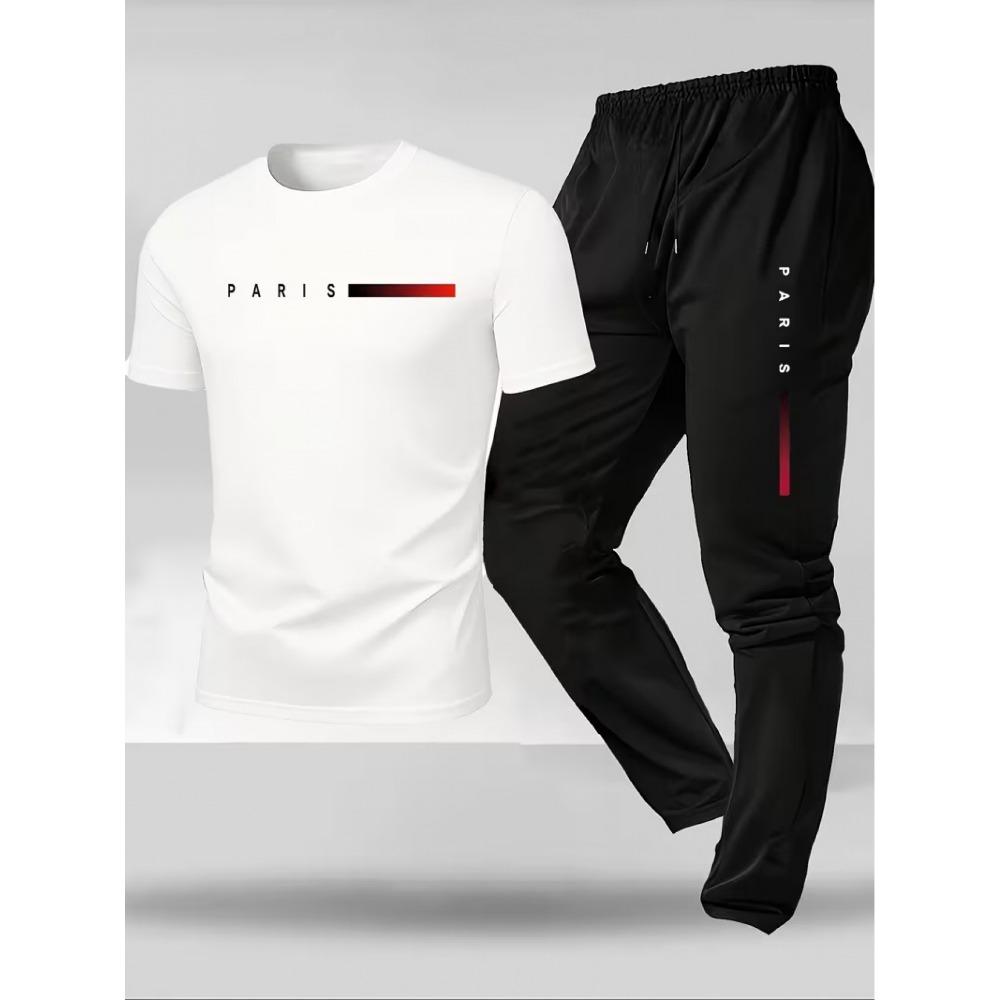 Men's Summer Short Sleeved Set, Casual Sportswear Set, Comfortable and Soft Fabric, Fashionable Style