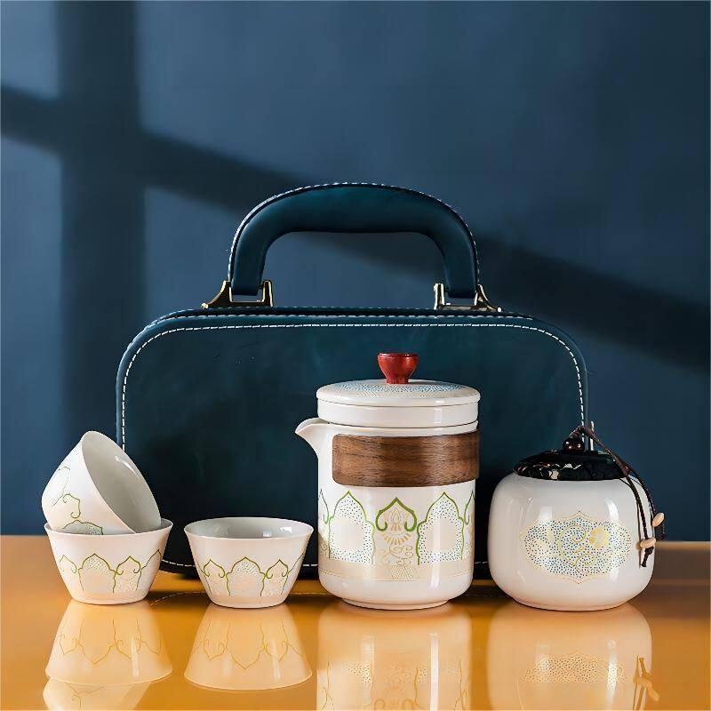 UOSO Portable Ceramic Travel Tea Set