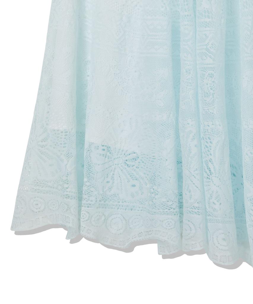 PENFIELD Lace Flare Long Skirt Sky Blue_Fs1Ws17F