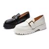 Fashion Women Shoes Genuine Leather 2024 Spring New British Style Thick-soled Pedal Shoes Female College Style Casual Lazy Shoes Ladies