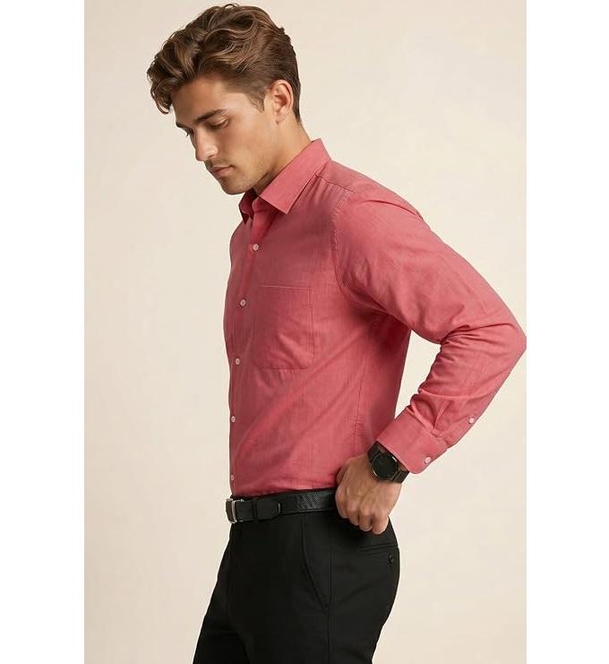 Men's Everyday Solid Slim Fit Full Sleeve Formal Shirt | Slim Fit Cotton-Rich Shirt