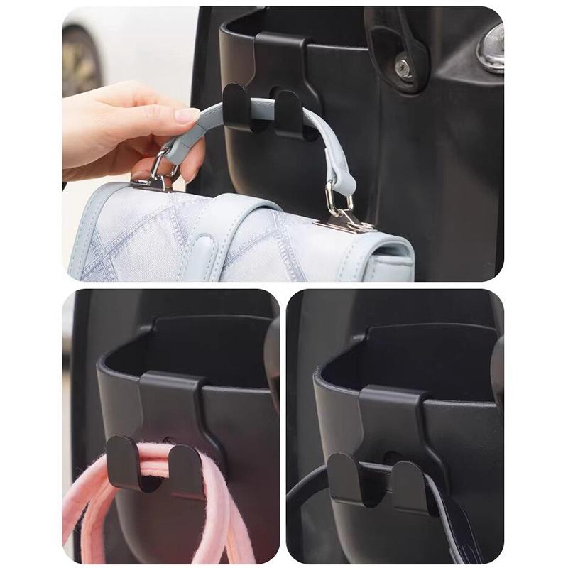 SEAMETAL Motorcycle Hanger Hooks Hidden Creative Car Hook For Electric Vehicles Multi-functional Rear Seat Phone Holder Hook Auto Interior Accessories