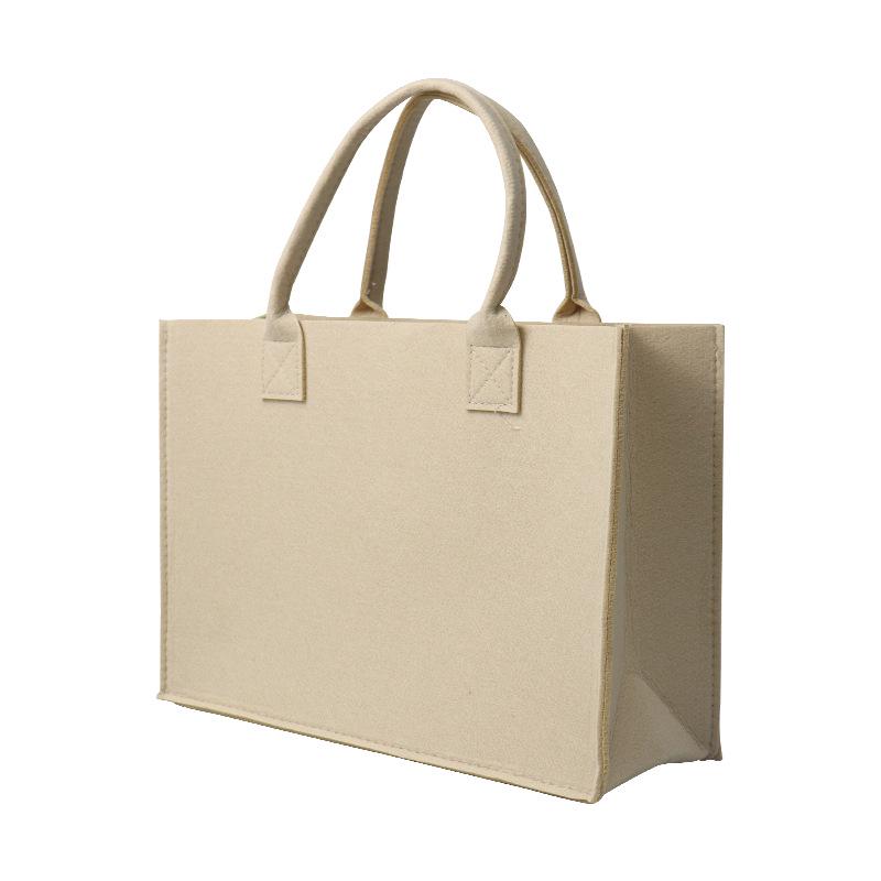 Stylish Color Block Felt Tote Bag - Large Capacity, Customizable for Gifts & Business