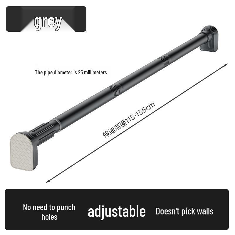 Telescopic Shower Curtain Rod: No-Drill, Segmented, Detachable, Multipurpose Drying and Hanging Rod.