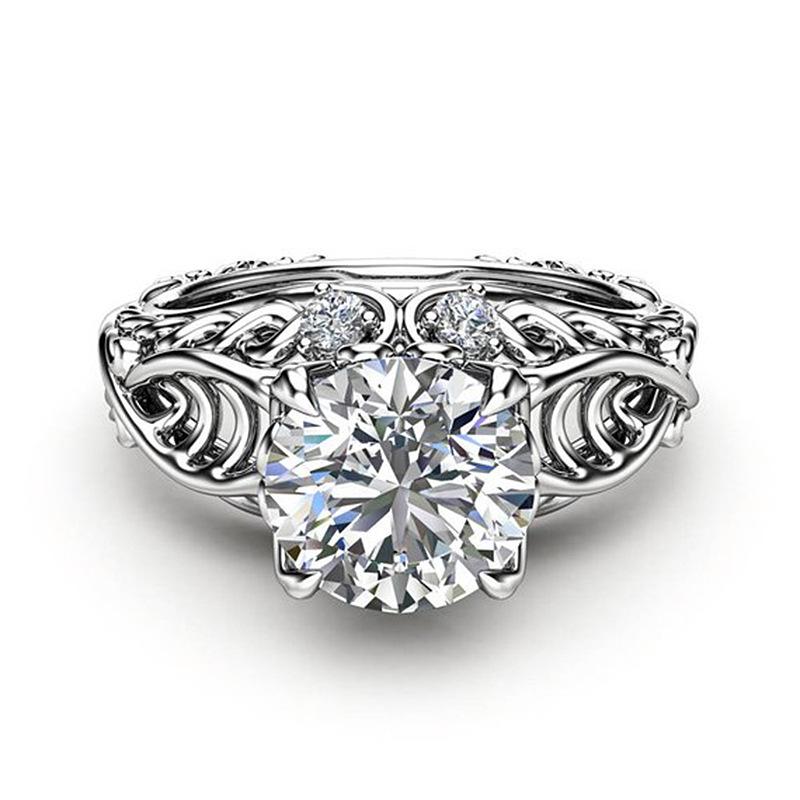 

Креативне та модне цирконієве кільце з квітковим візерунком, просте кільце. no. 10