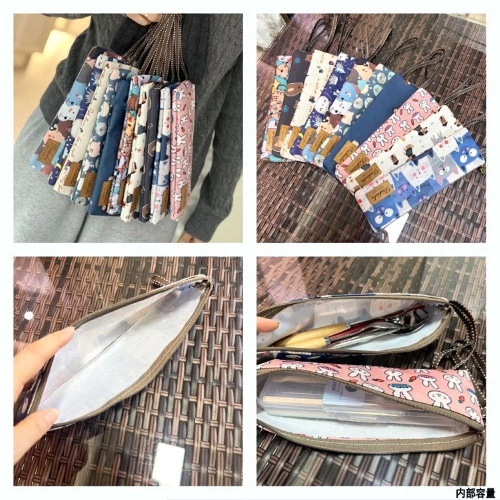 Zipper Closure Tableware Pouch Oxford Pen Bag New Paint Brush Bag Outdoor Travel