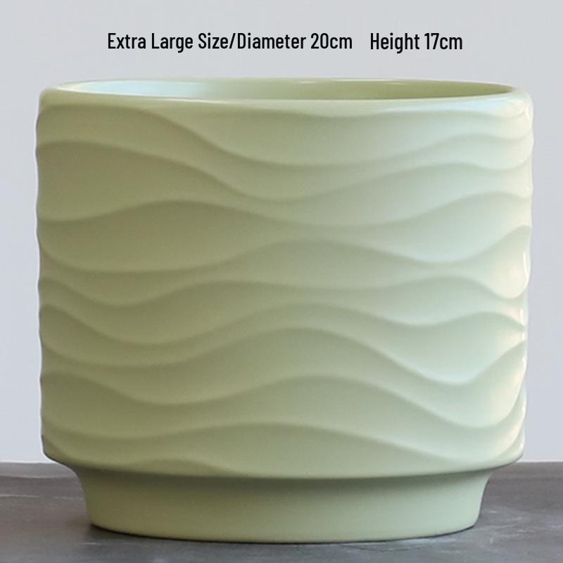 Nordic Minimalist Ceramic Flower Pot with Tray for Phalaenopsis, Orchid, and Succulent Plants