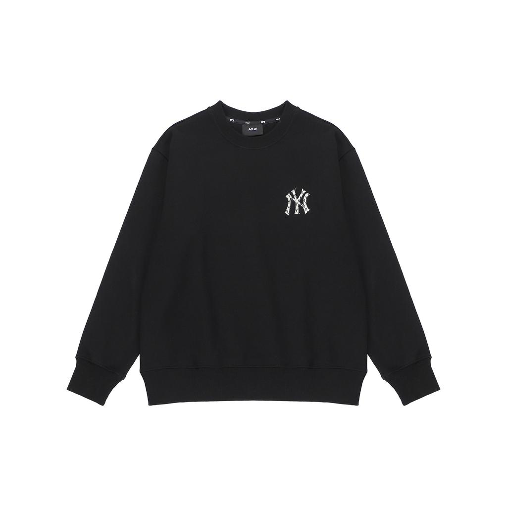 MLB New York Yankees Solid Logo Print Sports Crewneck Sweatshirt Unisex sweatshirt Black 3AMTM0124-50BKS