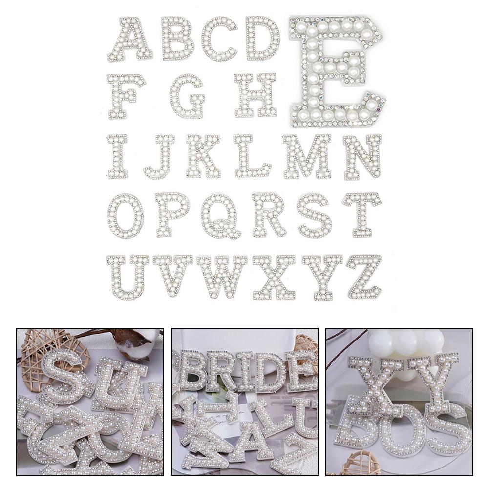 Pearl Letters Clothes Letter Alphabet Embroidery Sparkle