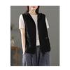 Women S Casual Linen Blend Hooded Sleeveless Zip Up Vest