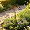 Umbrella Top Climbing Support Trellised for Potted Foliage, Metal Stake with Brown Finish for Balcony Displays, Outdoor Rows, and Small Outdoor