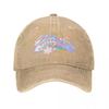 Mythic Fish Graphic Washed Denim Baseball Cap Adjustable Summer Outdoor Travel Hat