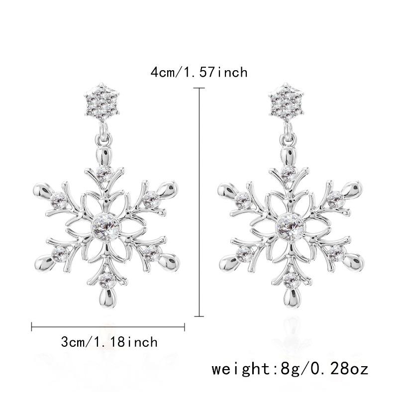 Neue Europäische und Amerikanische Weihnachts-Serie Ohrringe Damenmode Diamant Perle Winter Weihnachts-Schneeflocken Ohrringe Ohrringe