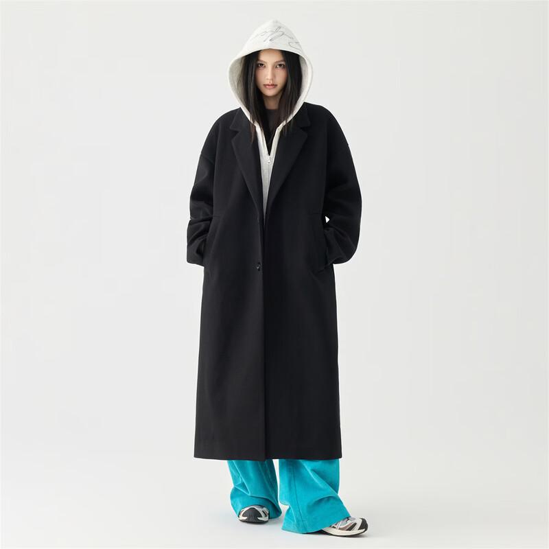 GOLFCROSS Unisex Faux Two-Piece Hooded Long Windbreaker Coat