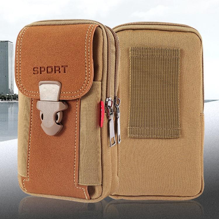 New 6.8-inch Mobile Waist Bag for Men Multi Functional Vertical Canvas Environmental Protection Comfortable Breathable Durable