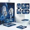 White Tiger Bathroom Four-Piece Set - Avant-garde Waterproof Shower Curtain, creating a complete bathroom suite