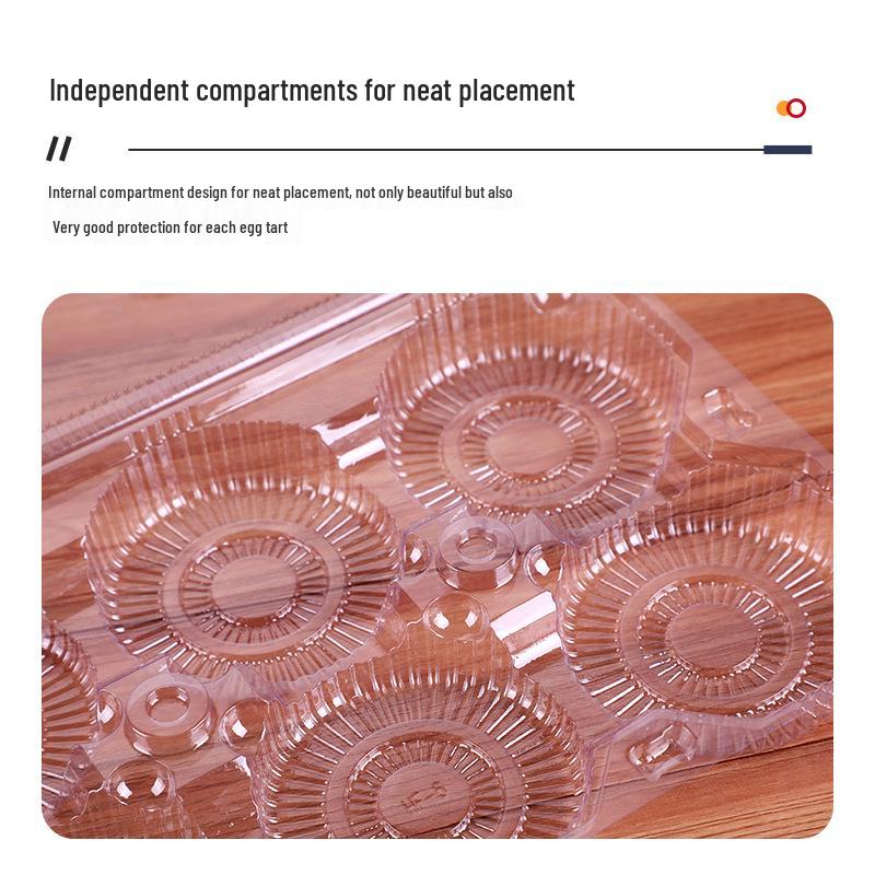 Transparent Disposable Egg Tart Packaging Box - Available in 4-Piece and 8-Piece Sizes